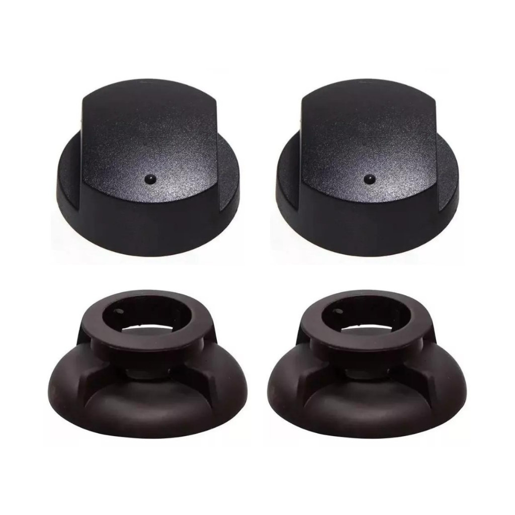 Kit 2 Botão Manípulo Preto W10589007 e 2 Vedação Do Botão W10656502