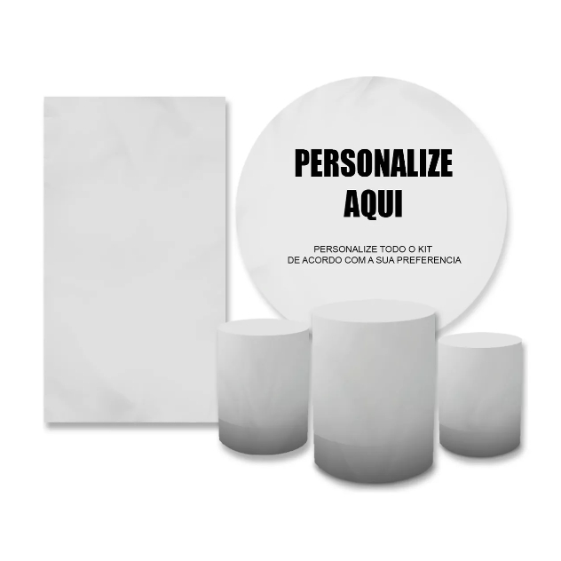Kit Capa Painel 1,5x1,5 Trio Cilindro + Painel Retangular Temas Personalizado Crie Seu Tema