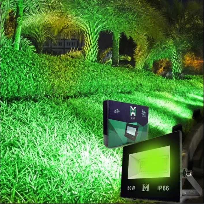 Refletor LED SMD 50w Verde Holofote LED Bivolt Para Jardim e Decoração Prova D'água om proteção IP66