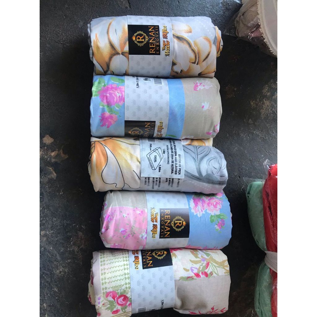 Kit Com 3 Lençol Queen Size Estampado Avulso Com Elastico Na Volta em Oferta na Shopee