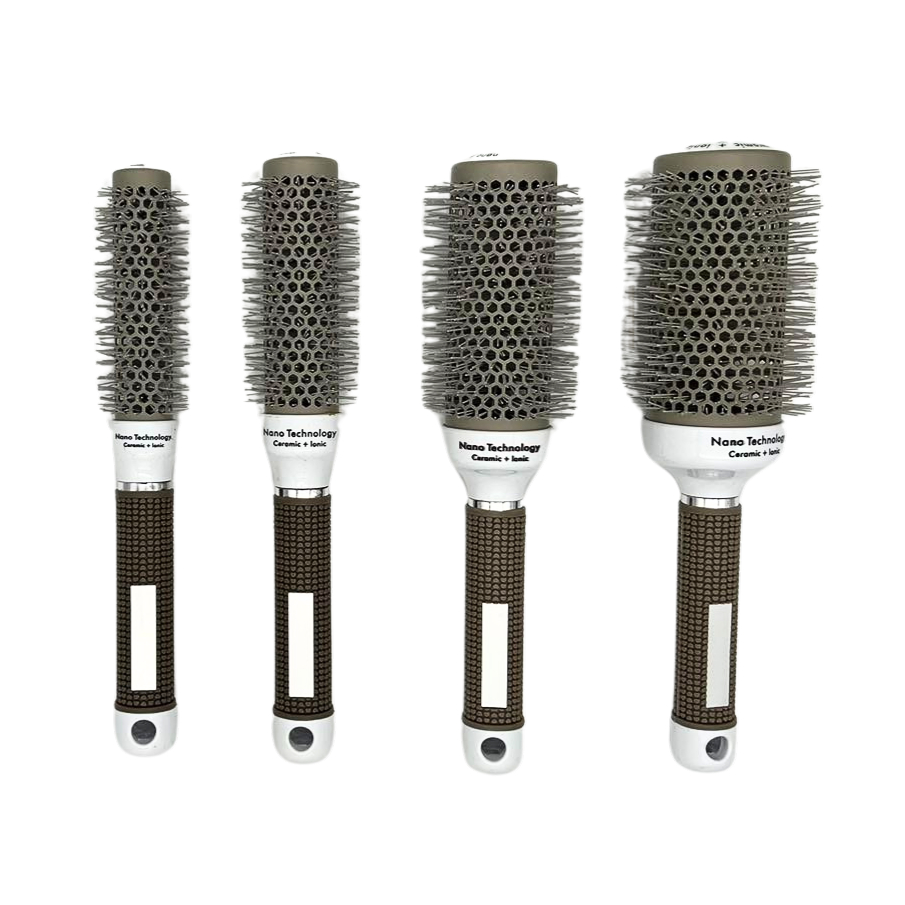 Escova Redonda Cerâmica Iônica Térmica Com Cerdas de Nylon Firme Mais Resistentes Penteados Metálica em Oferta na Shopee
