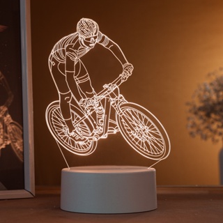 Luminária LED 3D de Mesa / Luz Noturna Presente Criativo / Decoração - ciclista 3D, bicicleta, bike, esportes em Oferta na Shopee