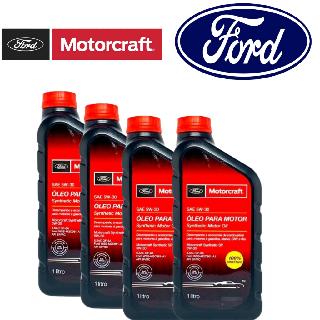 Kit 4 Litros Revisão Oleo 5w30 100% Sintético Motorcraft Original Ford
