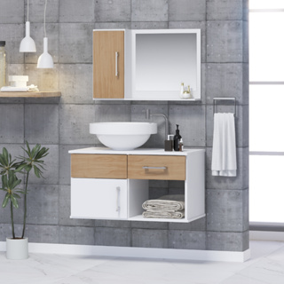 Conjunto Stilo MDF gabinete para banheiro com pia e espelheira em Oferta na Shopee