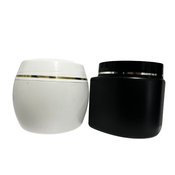 POTE PLÁSTICO 500G C/FRISO NAS TAMPAS IDEAL PARA GEL , CREME , POMADAS E ETC