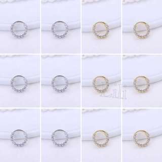 Kit 12 Piercing de Argolas Cravejadas Com Zircônia Prata E Dourada. em Oferta na Shopee