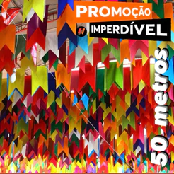 50 METROS BANDEIRINHA FESTA JUNINA (5x10 METROS)OFF (CHOCO)