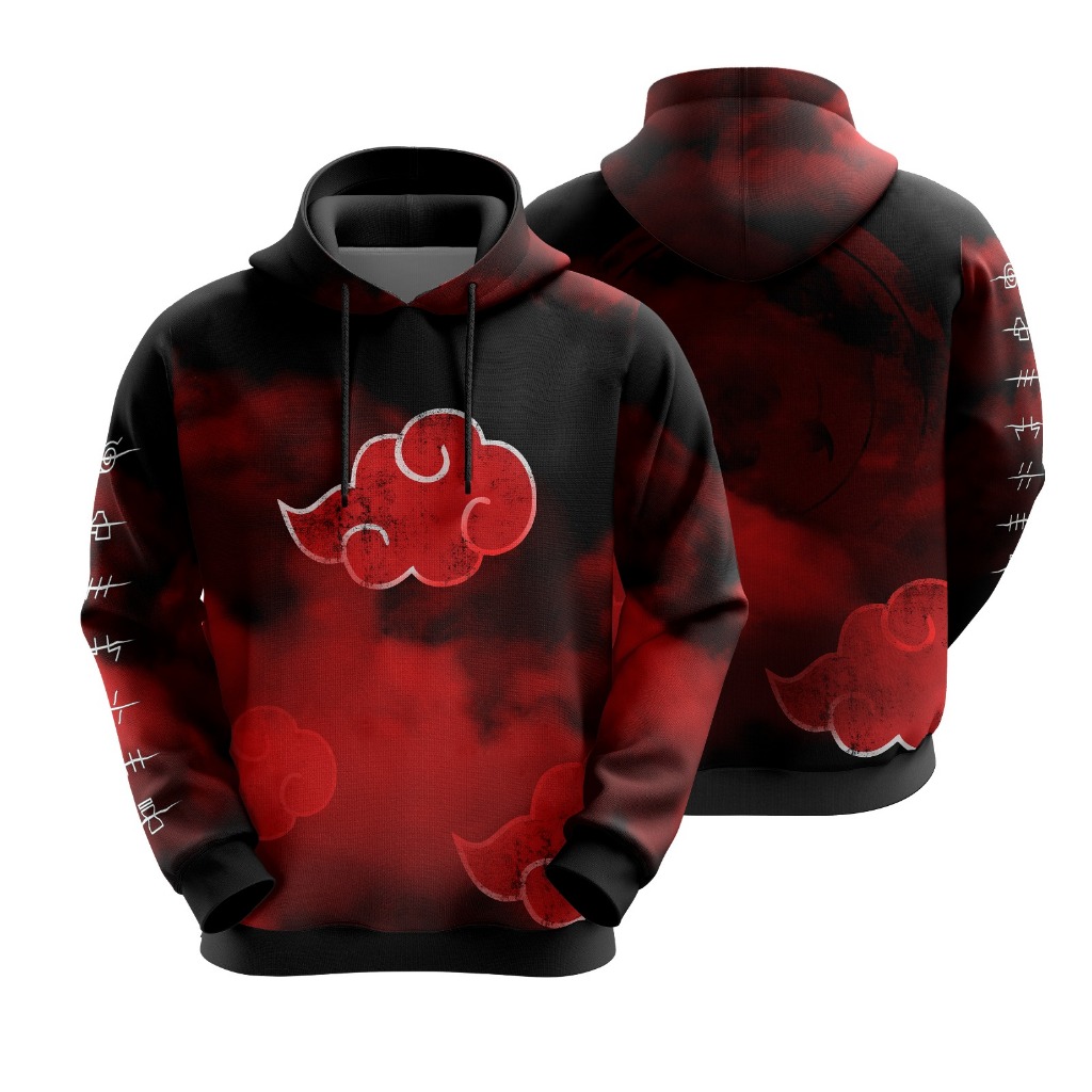 Blusa de Moletom Sublimado Adulto Anime Ninjas Akatsuki 154