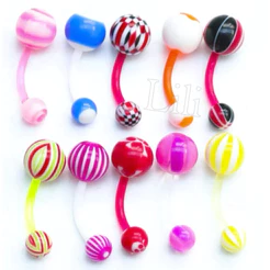 Kit 12 Piercing Acrílico Rodada De Barriga Umbigo