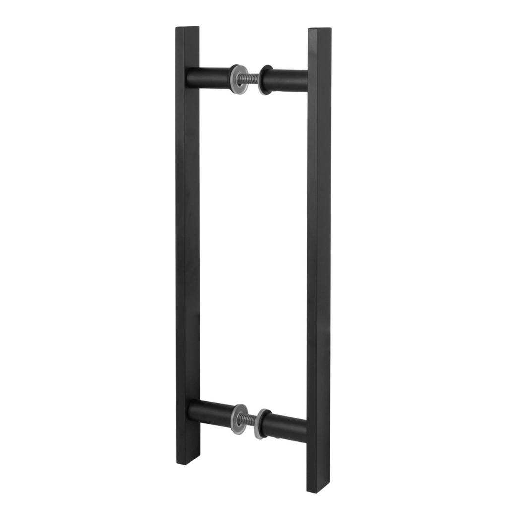 Puxador Alumínio Para Porta Vidro ou Madeira ou Pivotante Barra Chata Preto Black 30cm