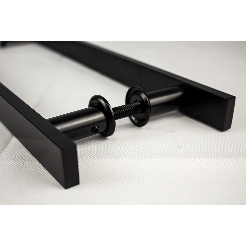 Puxador Alumínio Para Porta Vidro ou Madeira ou Pivotante Barra Chata Preto Black 60cm