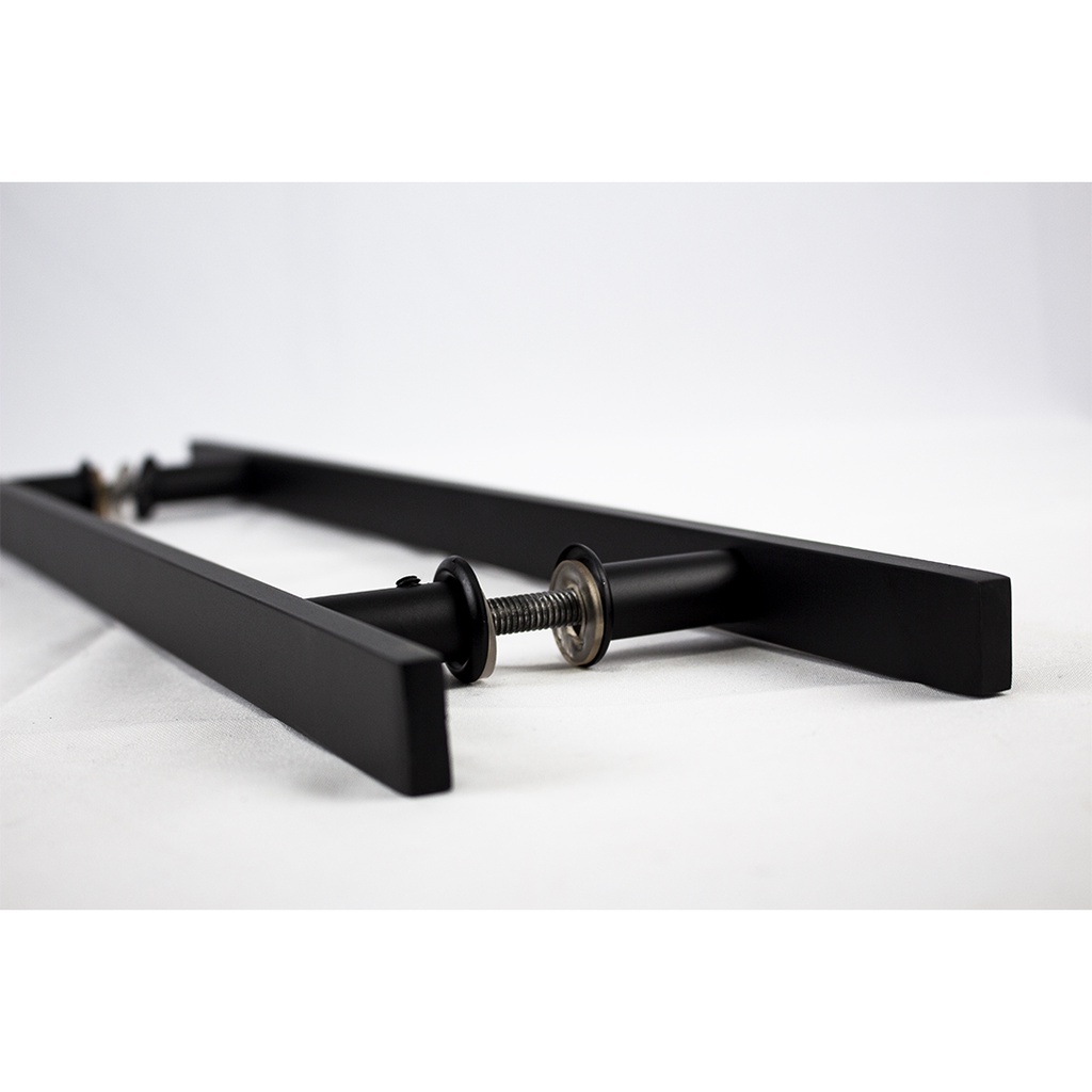 Puxador Alumínio Para Porta Vidro ou Madeira ou Pivotante Barra Chata Preto Black 50cm