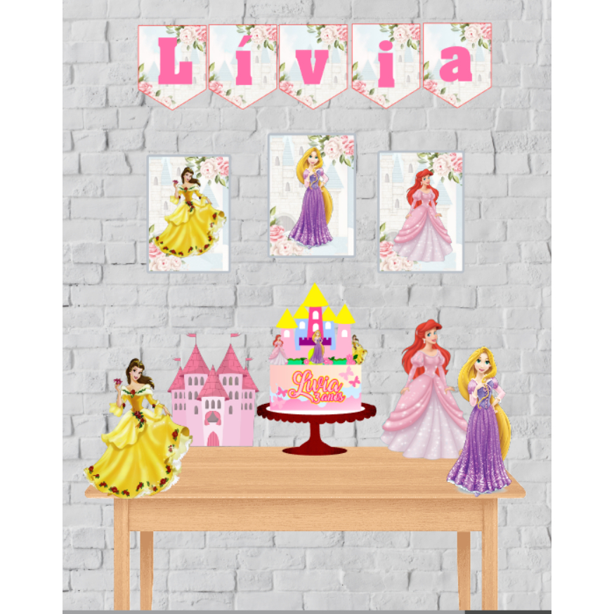 Kit Festa Princesas | Personalizados | Lembrancinhas | Festa infantil | Aniversário | Kit Só um Bolinho
