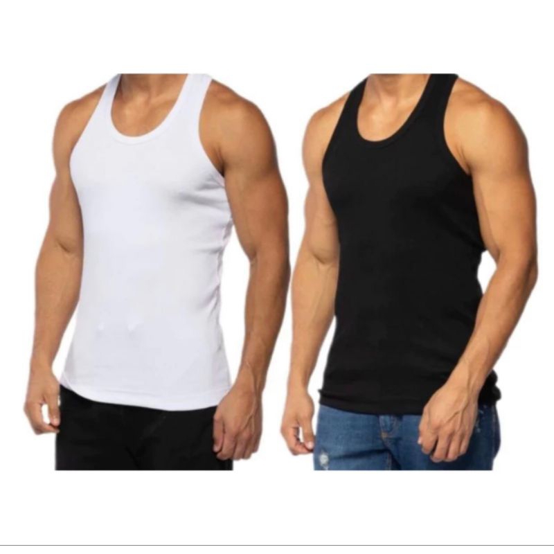 kit 2 regatas modelo americano justa ribana canelada em Oferta na Shopee