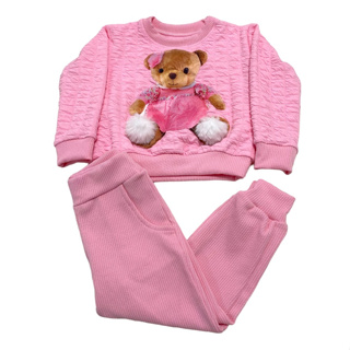 Conjunto infantil de frio para meninas ursinho inverno em Oferta na Shopee