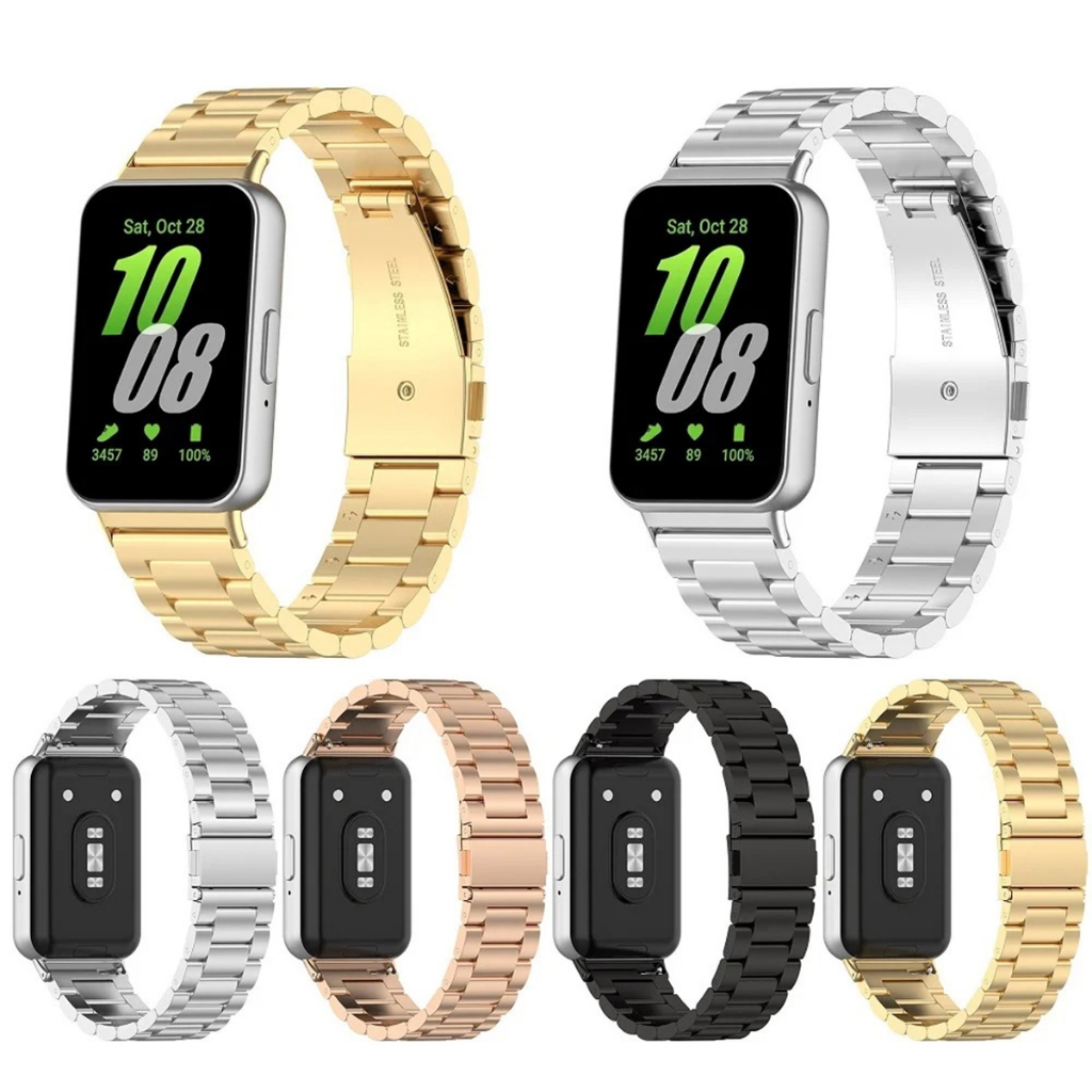 Pulseira para Galaxy fit 3 R390 Elos de metal em aço inoxidável Ajustavel