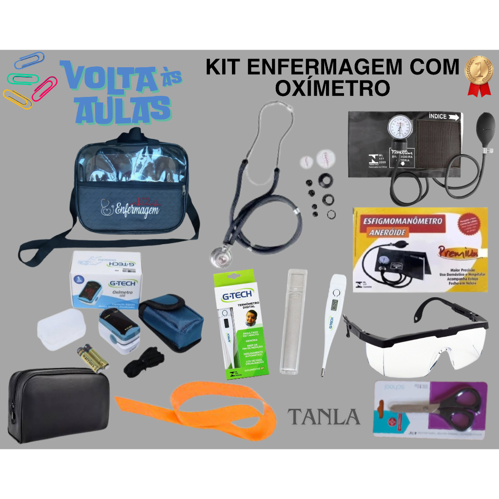 Kit Estudante de Enfermagem completo com Oxímetro