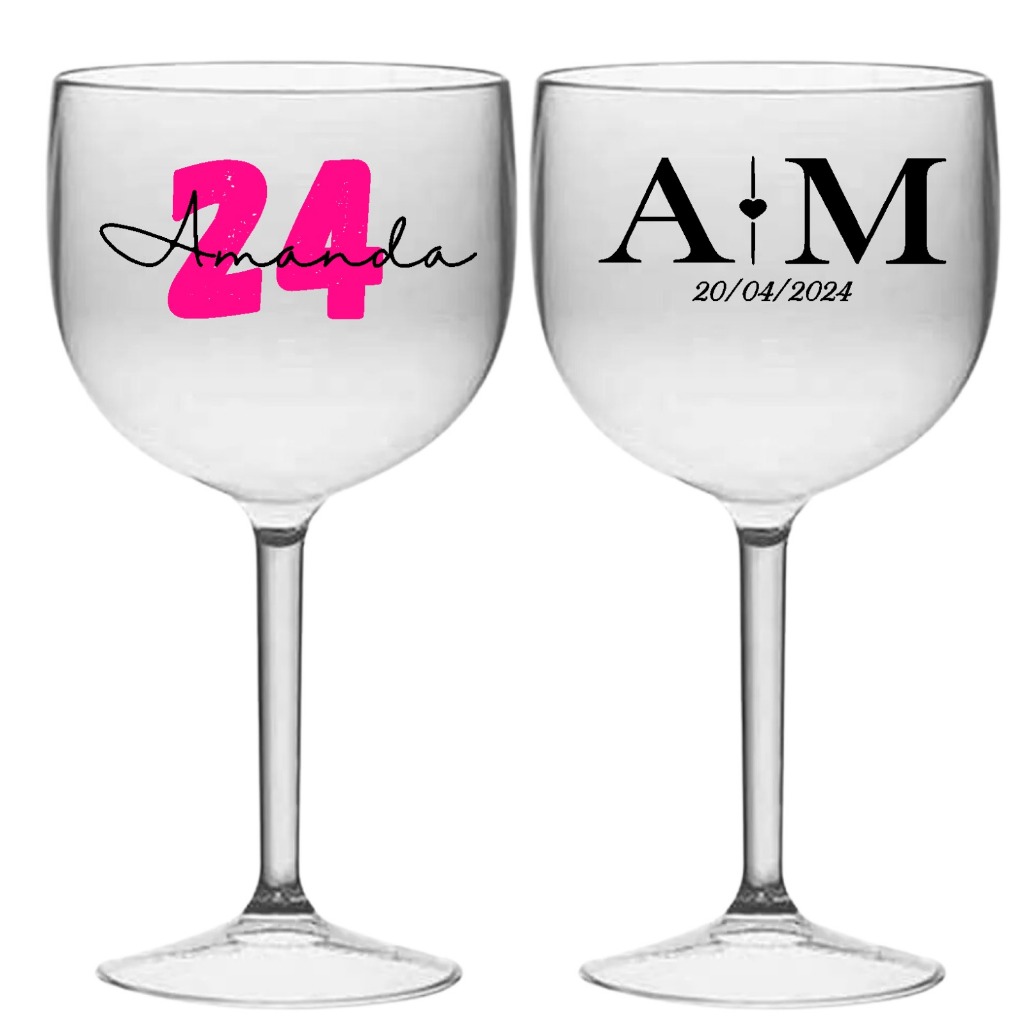 50 taças de gin 450ml Personalizada Acrílica para casamento e Aniversario em Oferta na Shopee