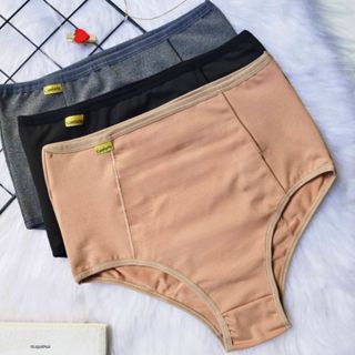 Kit 3 Calcinha Cinta Suplex Cintura Alta Lingerie Conforto - Isabela em Oferta na Shopee