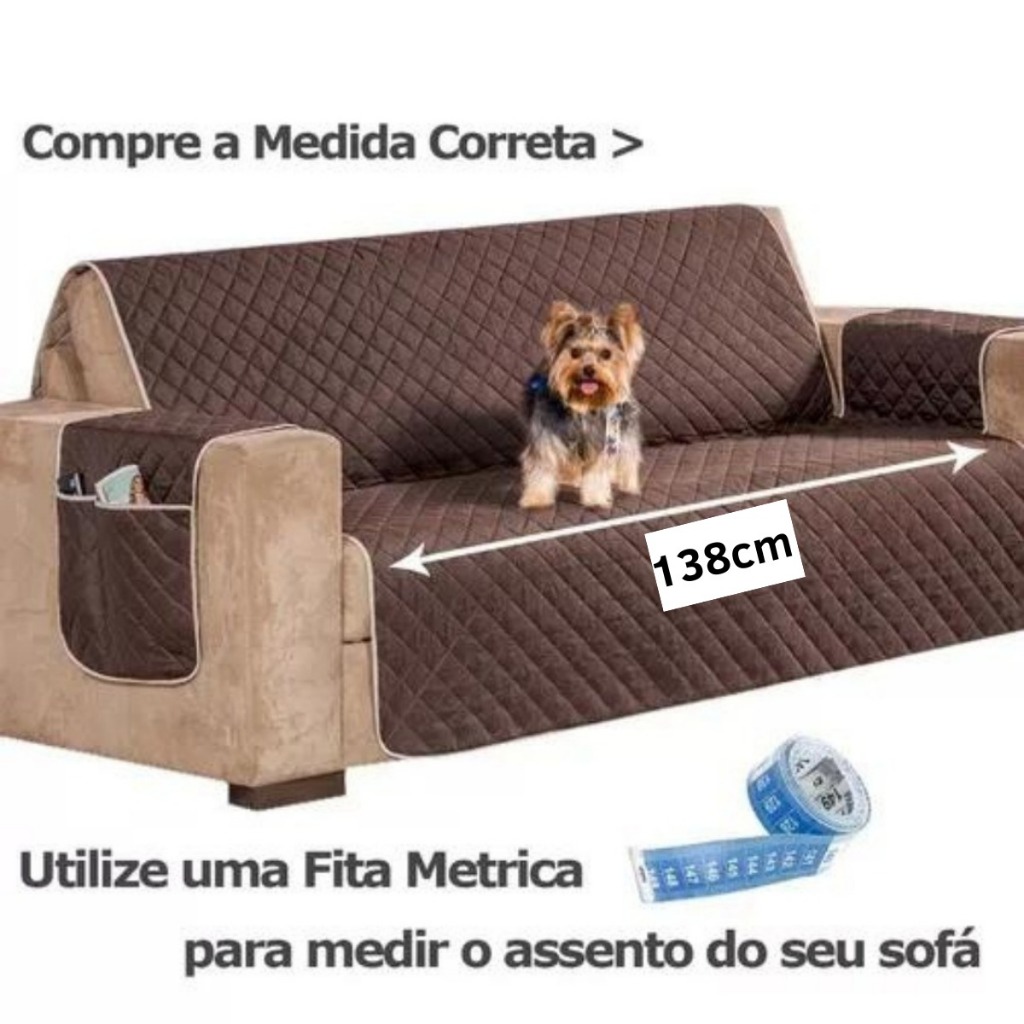 Protetor De Sofá Impermeável E Forrado Para 3 Lugares