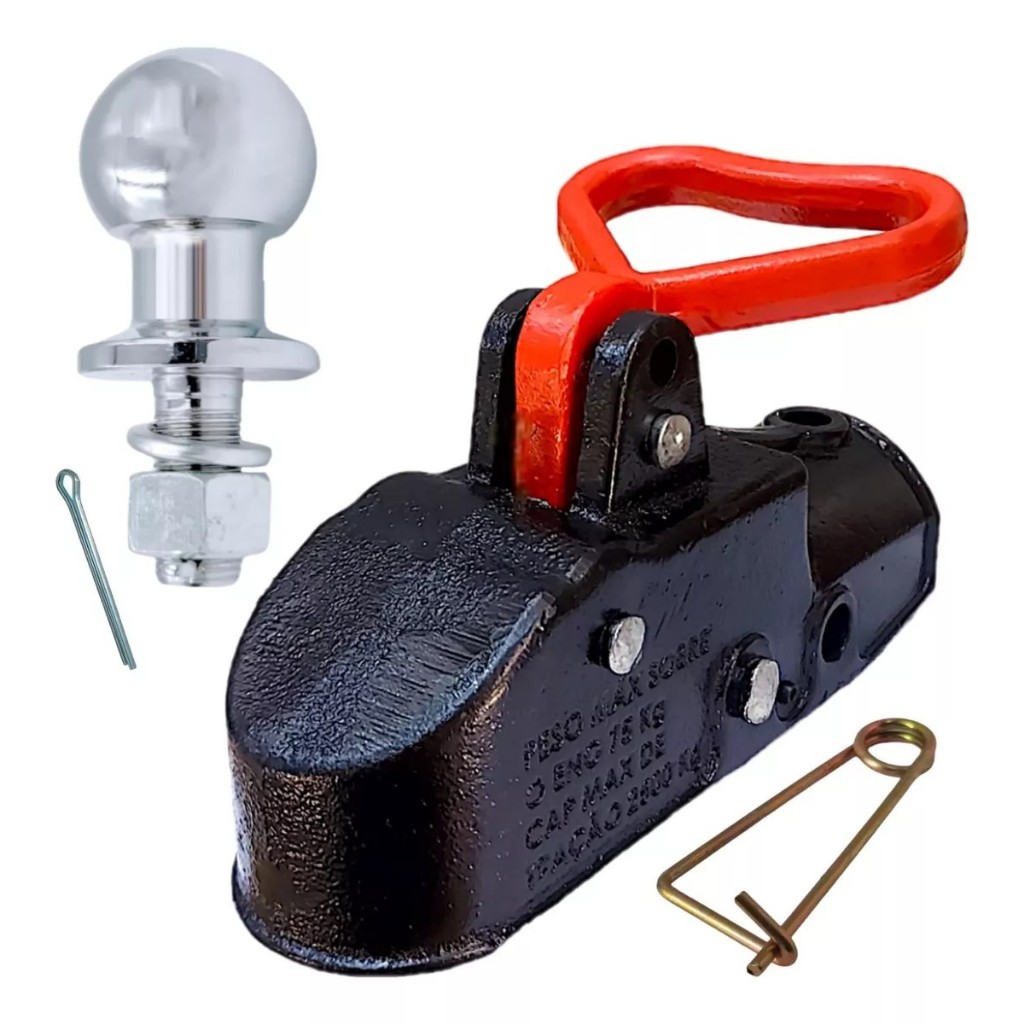 Munheca Para Carretinha Reboque 2500kg Com Bola Esfera Cromada 50 mm