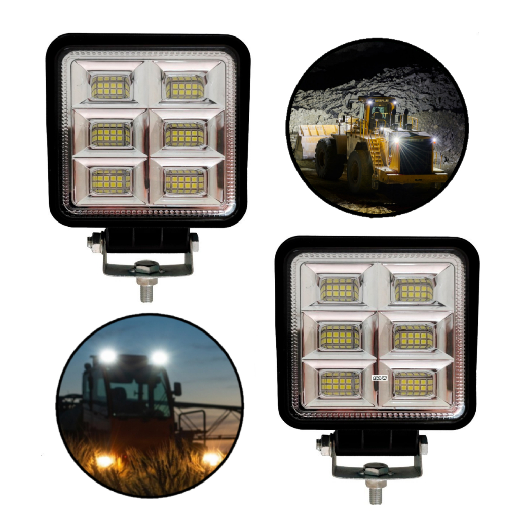 Par Farol de Milha Luz auxiliar LED 144W Jeep Caminhonete trator Iluminação noturna neblina