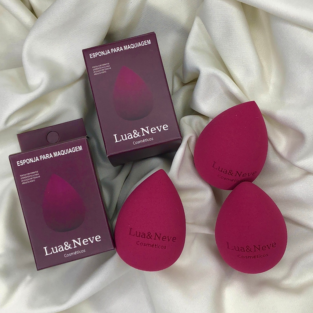 Esponja Para Maquiagem Facial Roxa Base/Pó Lua e neve