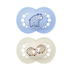 Kit 2 Chupetas Bico de Silicone Sayings 6m+ Azul - MAM
