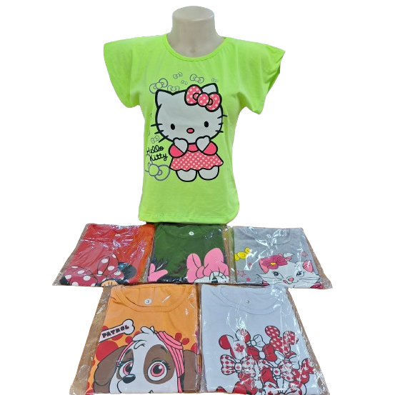 Kit 5 peças blusa Feminina Infantil Manga Japonesa
