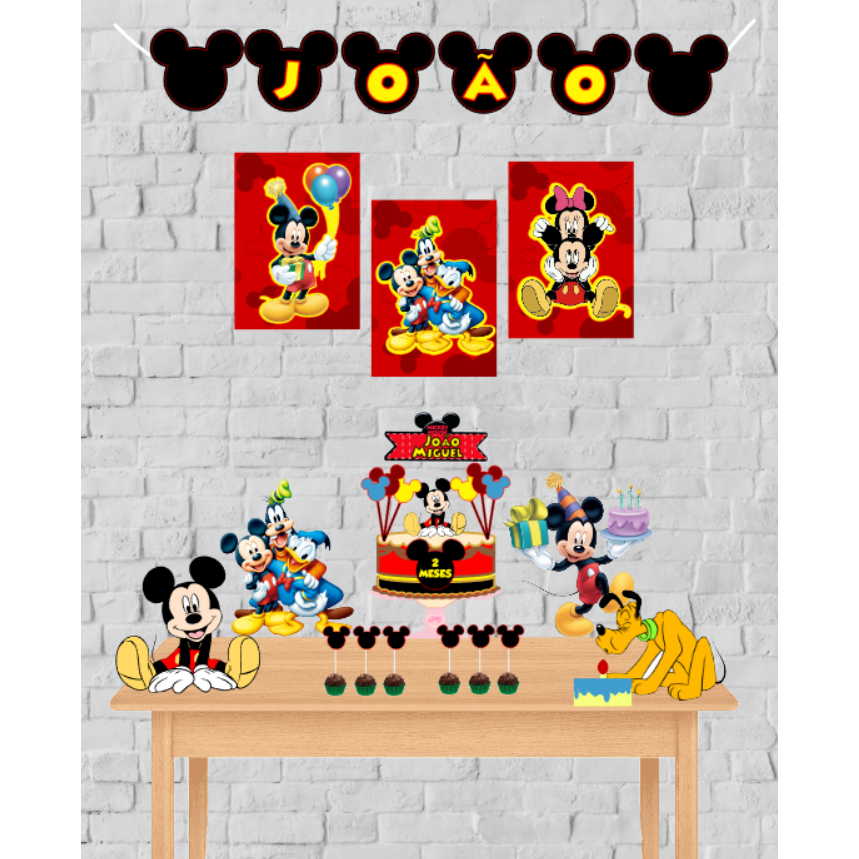 Kit Festa Mickey | Personalizados | Lembrancinhas | Festa infantil | Aniversário | Kit Só um Bolinho