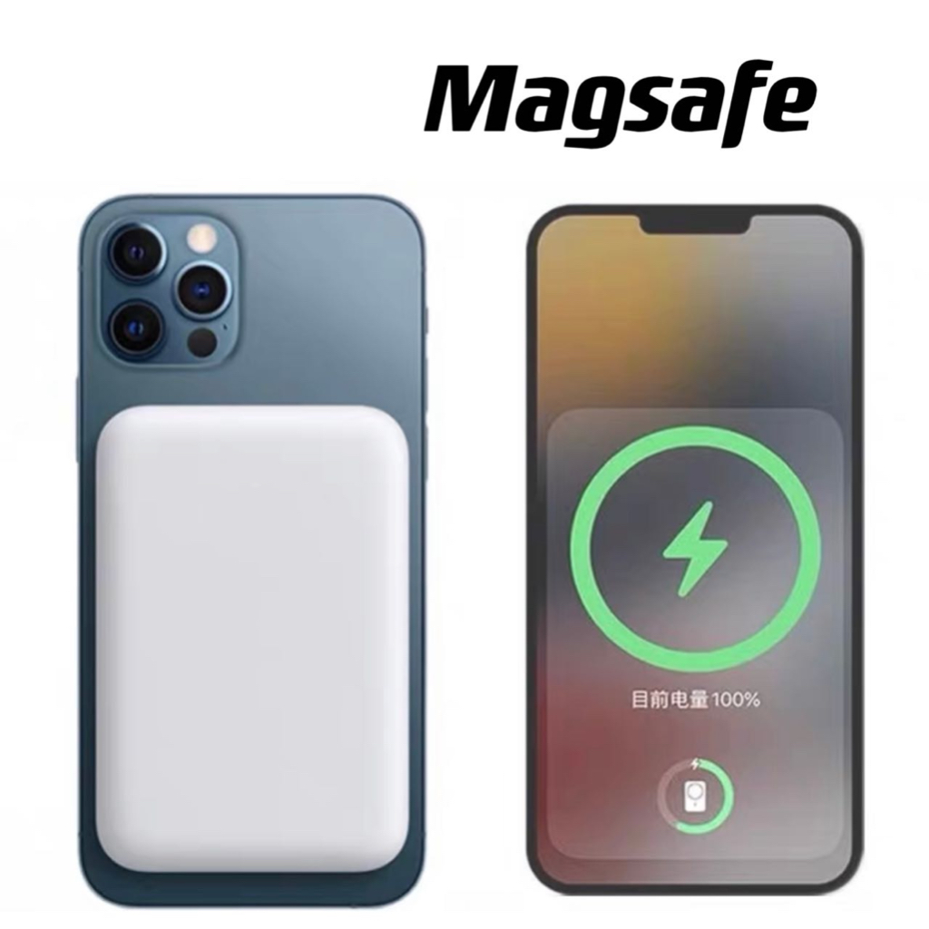 Carregador Portátil Indução para iPhone/Android Magsafe Apple Sem fio Bateria Carga 5000mA...