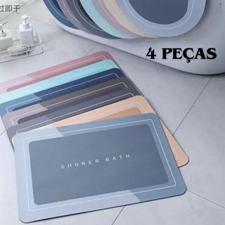 Kit 4 Tapete Absorvente de Secagem Rapida Atiderrapante de Banheiro/Porta de Entrada em Oferta na Shopee