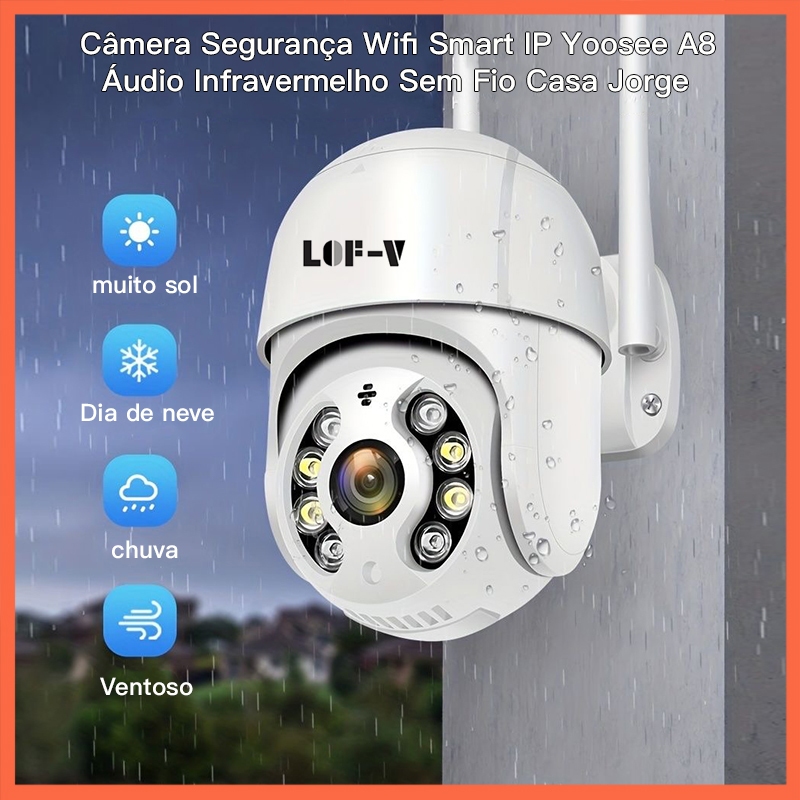 Camera Ip yoosee/icsee Wifi Externa Ptz Speed Dome Zoom 2 Antena