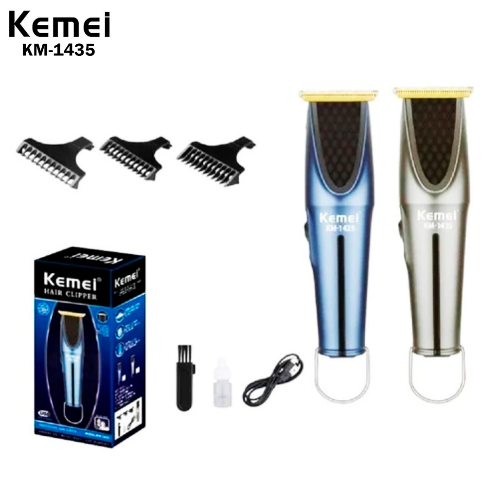 Máquina Barbeador Kemei-1435 Bivolt Sem fio 110v 200v Portátil Corte Aparador de pelos Kemei Km1435 em Oferta na Shopee