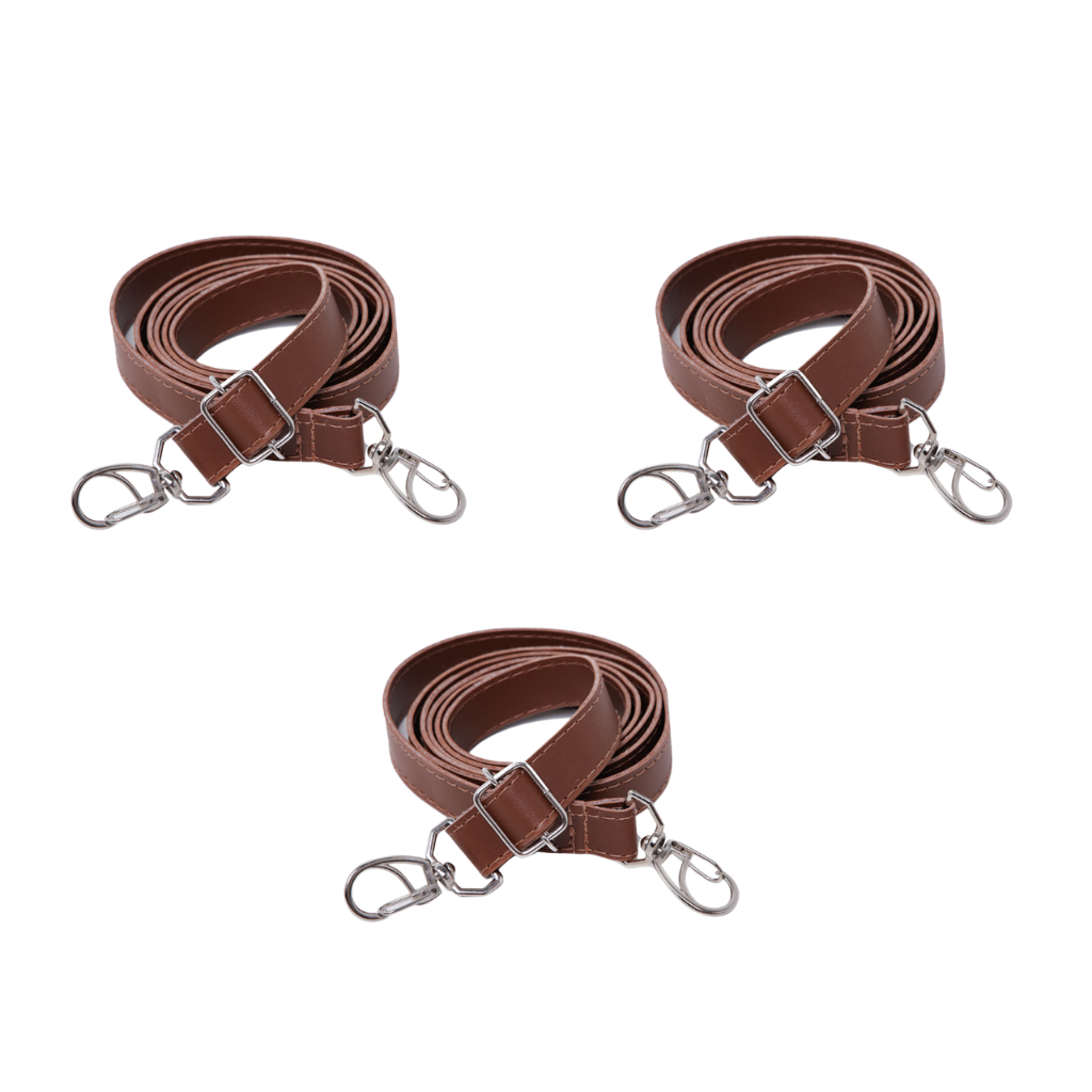 Kit 3 Alças para Bolsa Feminina Transversal Ferragem Prata Couro Sintético Envio Rápido