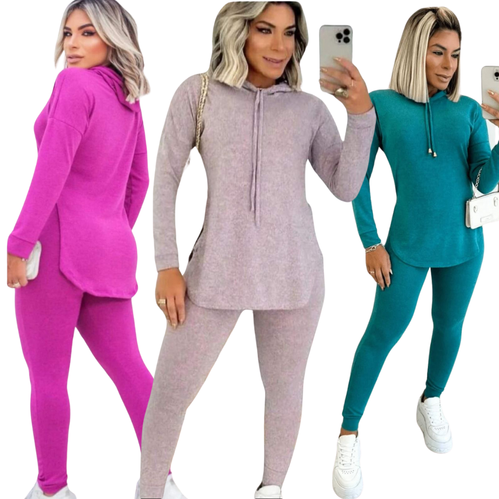 Conjunto Feminino de Inverno Lanzinha (2) Peças Calça e Manga Longa