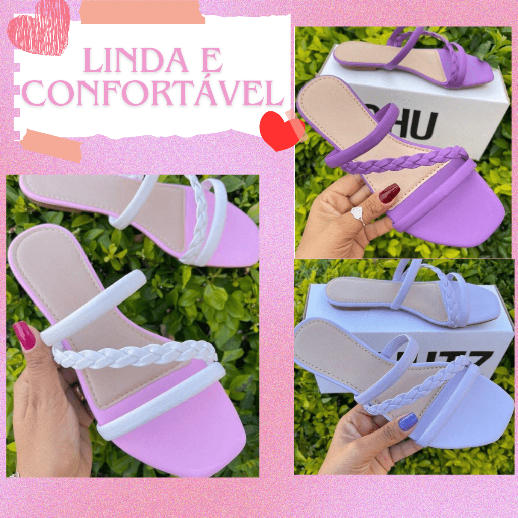 Rasteira Feminina: Linda, Confortáve 2 Tiras Lisas - 34 ao 39 Look com Sofisticação e Facilidade