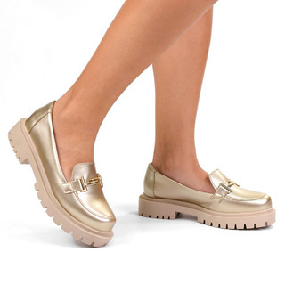 Mocassim Tratorado Feminino Salto Plataforma Novo Confort Blogueira Casual Moderno