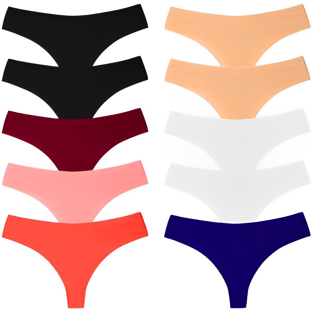 Kit 10 Calcinhas Tanga Conforto Sem Costura Corte A Laser e Não Marca