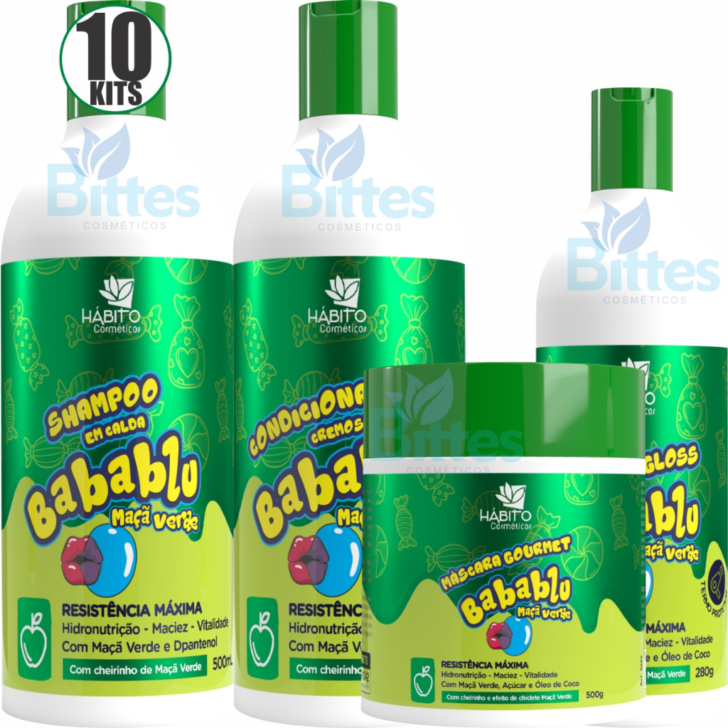 10 KIT HIDRATAÇÃO MAÇA VERDE HÁBITO MACIEZ E HIDRATAÇÃO