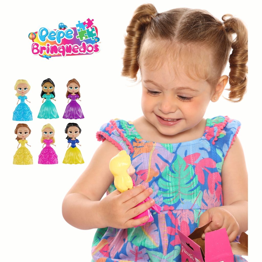 Kit 06 Bonecas Princesas Brinquedo Infantil Colorida mini boneca bebê