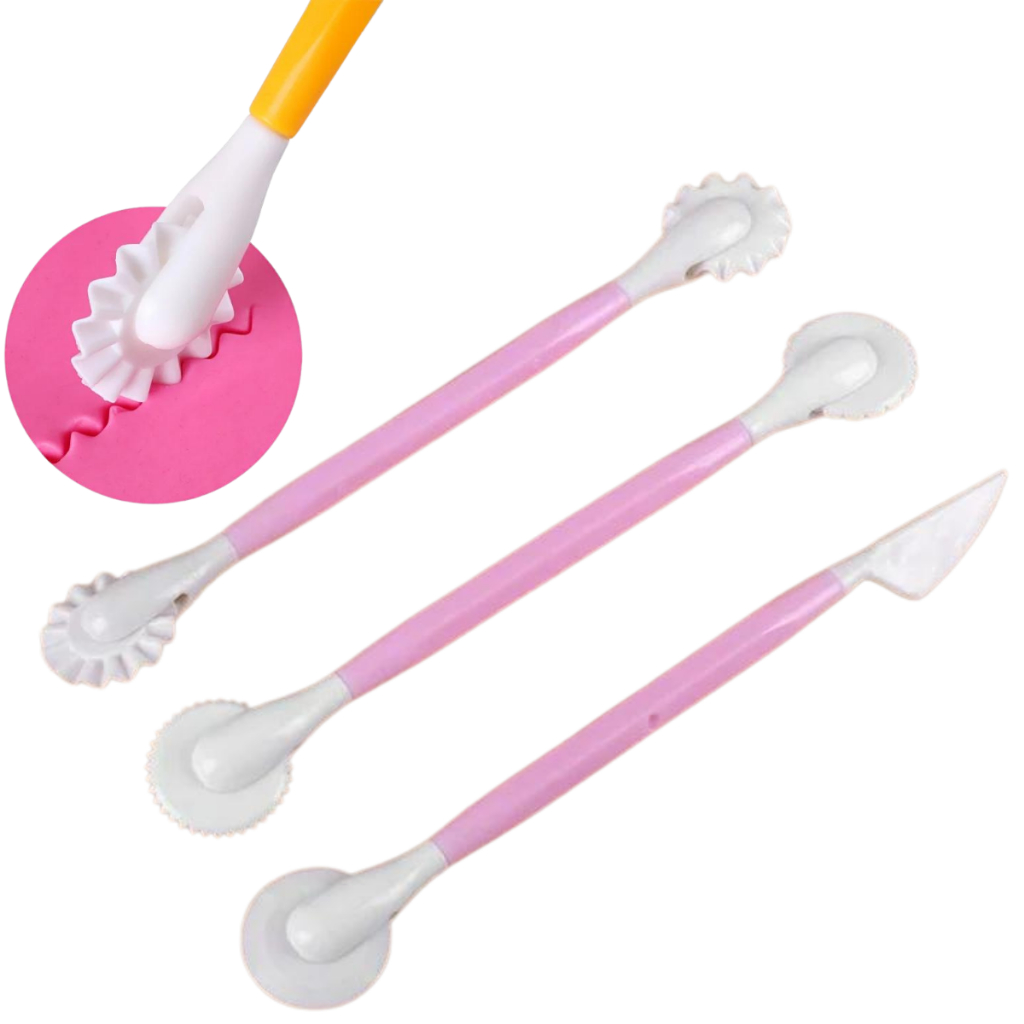 Jogo 3 Estecas Pasta Americana Biscuit Bolos Modelar
