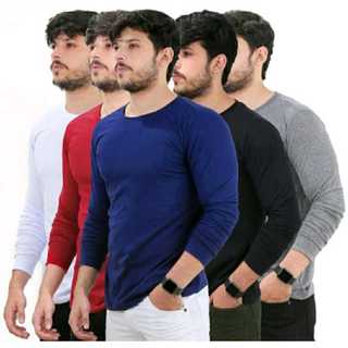 Kit c/4 Camisa Manga Longa Masculina - Camiseta Manga Longa Masculino