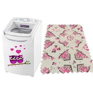 Kit 3 Toalhas de Geladeira + Adesivos Decorativo Coruja Coração Rosa em Oferta na Shopee