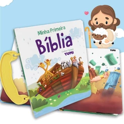 Livro Infantil Minha Primeira Bíblia Infantil Maletinha Ilustrada para Crianças - Capa Dura