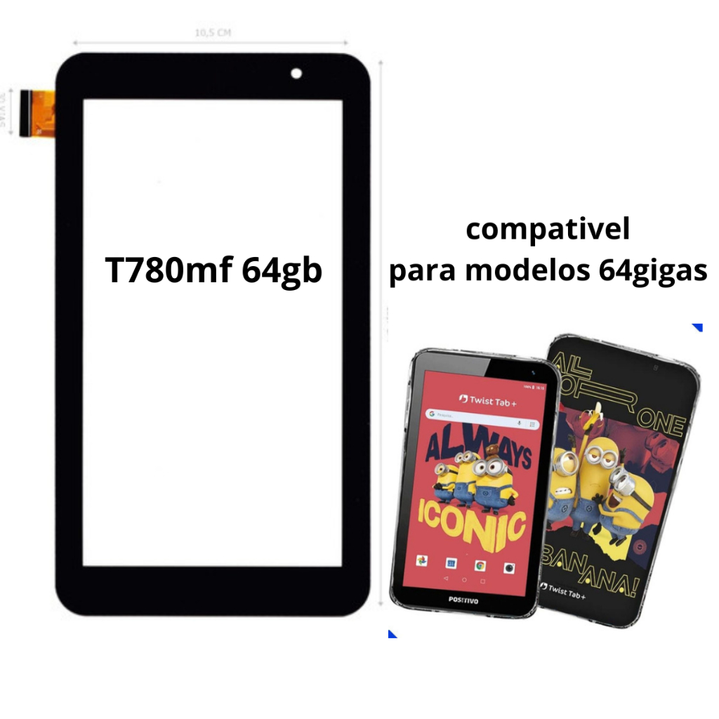 Tela Touch Para Tablet Positivo Twist Tab Minions T780mf 64g