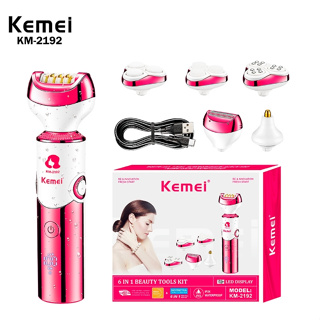 KEMEI-KM-2192 Depilador recarregável profissional, depilação 6 em 1 portátil Depilador multiuso 2192 em Oferta na Shopee