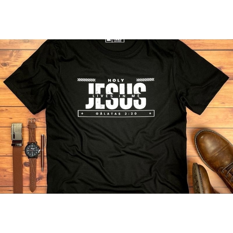 Camiseta JESUS Camisa 100%Algodão Unissex Versículo Bíblico Gálatas Blusa Casual Estampada Básica Tumblr Promoção Masculina Feminina Evangélica Gospel Igreja Católica DEUS Fé Congresso
