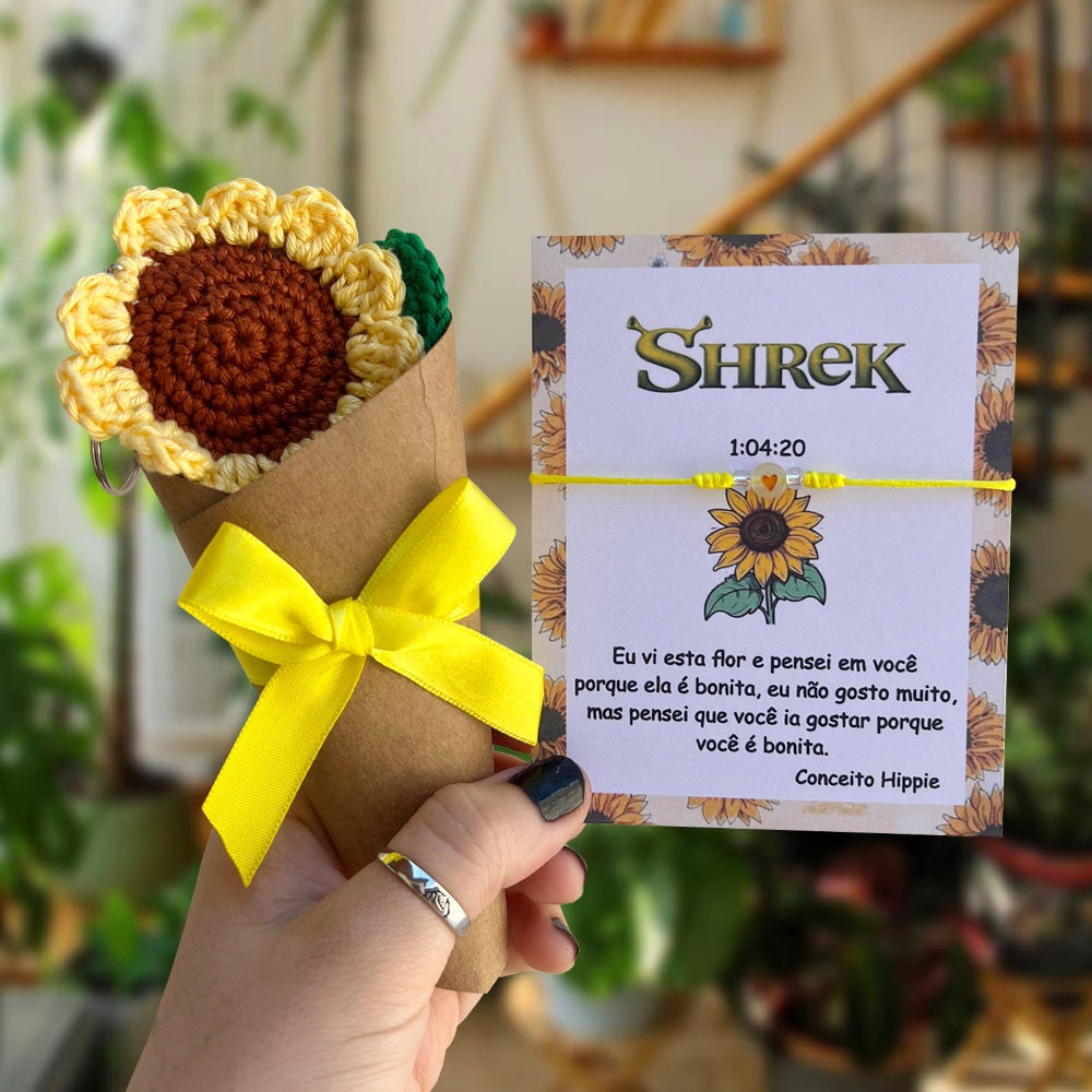 Pulseira Shrek Unitária Coração Brilha No Escuro Chaveiro Girassol Flor Casal Presente Fofo Crochê em Oferta na Shopee