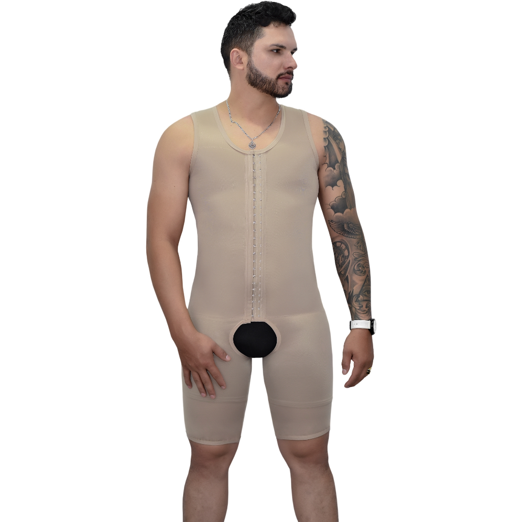 Detalhes do Cinta Modeladora Pós Cirurgico Masculino Ginecomastia Alta Compressão